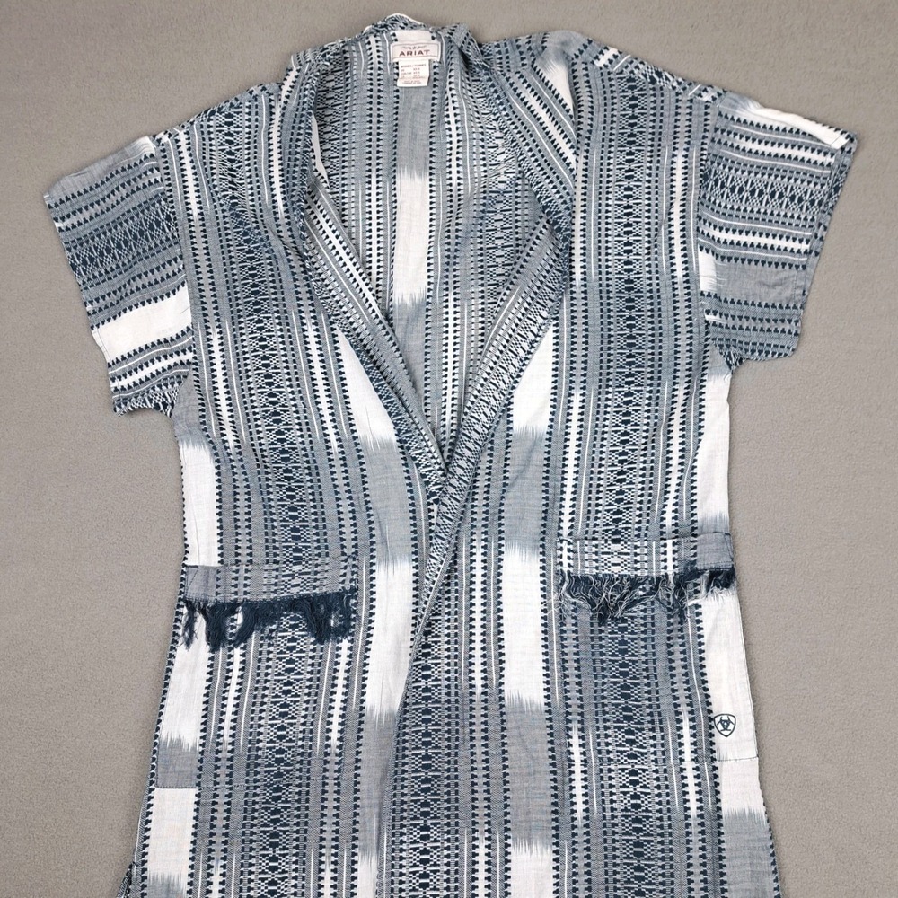 Ariat Cardigan‎ Womens XS Navy Open Front Duster Oversized Lightweight Cowgirl